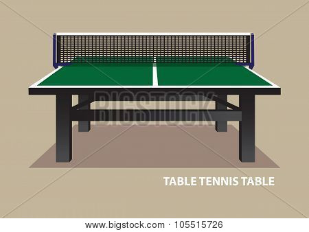Table Tennis Table Viewed From One End Vector Illustration