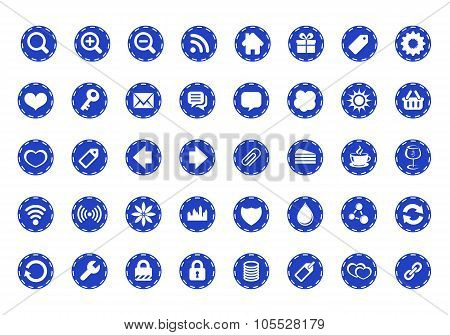 Collection of 40 Internet icons With Various Symbols