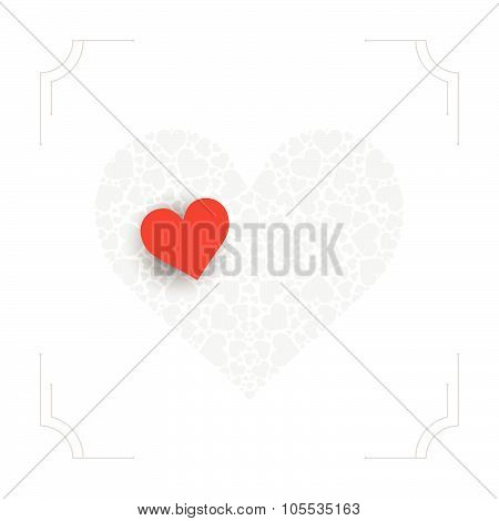 Heart shape made from smaller hearts. Valentine's day vector