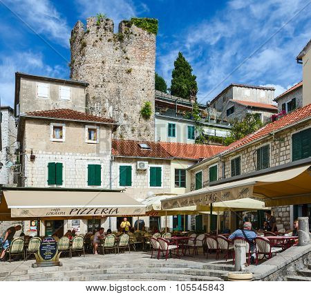 Cafe-pizzeria On The Square Nicolas Dzhurkovicha In Herceg Novi, Montenegro