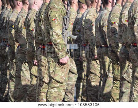 Royal Anglian Regiment on Parade.