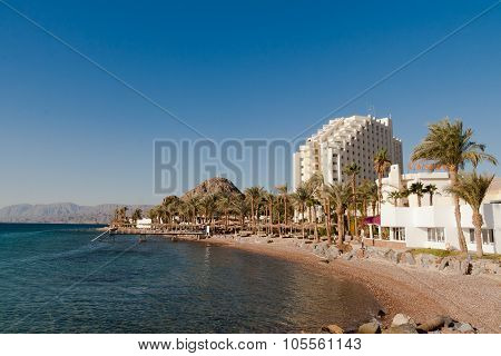 The Hotel And Casino Are On The Shore Of The Red Sea.