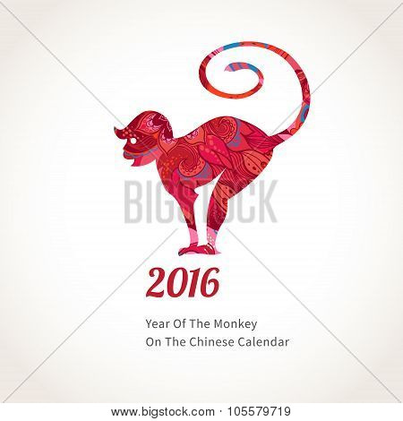 Monkey symbol of 2016 on the Chinese calendar.