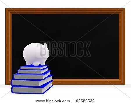 Black Board Books And Savings Piggy Bank