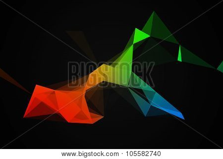 geometrical colourful abstraction on black background