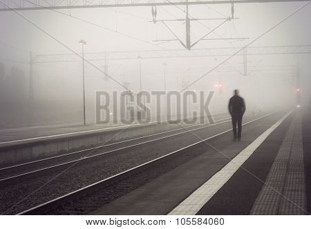 Man On Train Platform