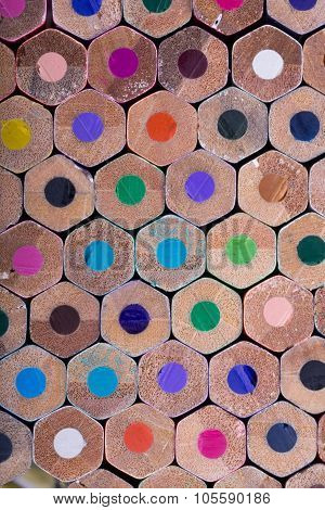 Color pencils background. close up of pencil color