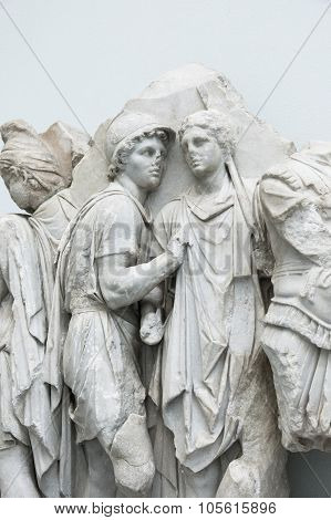Detail Of The Frieze Of Pergamon Altar In The Pergamon Museum, Berlin