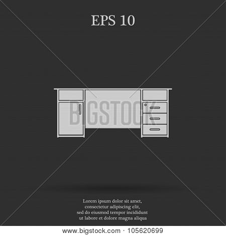 Table Icon  Flat Design Style