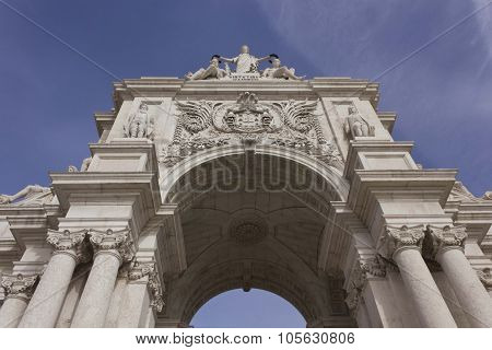 Rua Augusta Triumphal Arch In Lisbon