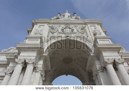 Rua Augusta Triumphal Arch In Lisbon