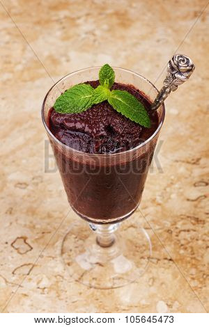 Acai Pulp In Glass With Fresh Mint