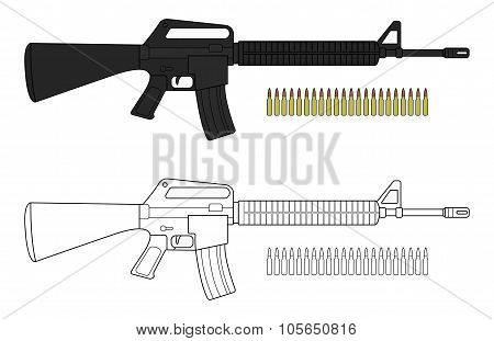 Assault rifle with bullets