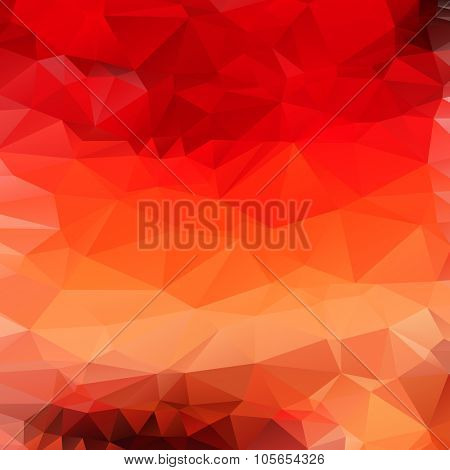 Light orange red abstract polygonal background. Raster mosaik