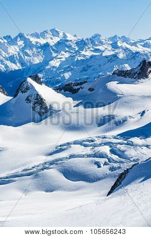 Mont Blanc and Chamonix, view from Aiguille du Midi