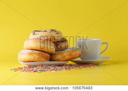 Donuts On Brigth Background