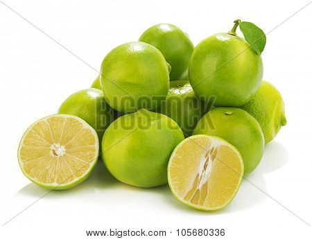 Heap of sweet lemon isolated on white background.