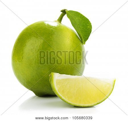 Sweet Lemon with Leaf and Slice
