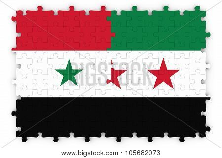 Syrian And Syrian Opposition Concept Image - Flags Of Syria And The Syrian Opposition Jigsaw Puzzle