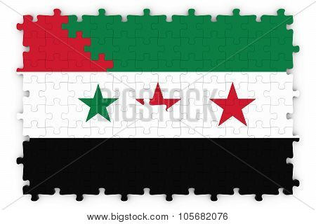 Syrian And Syrian Opposition Concept Image - Flags Of Syria And The Syrian Opposition Jigsaw Puzzle