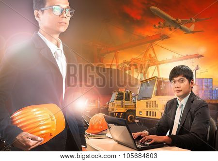 Working Man In Ship Yard And Transprtation Industry