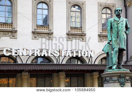 STOCKHOLM, SWEDEN - May 20, 2015: Monument to Nils Ericson near central train station in Stockholm