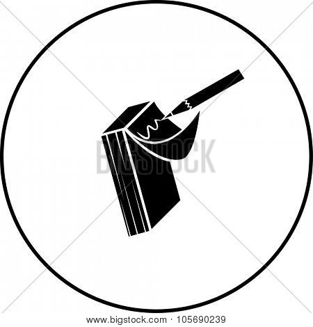 memo pad and pencil symbol
