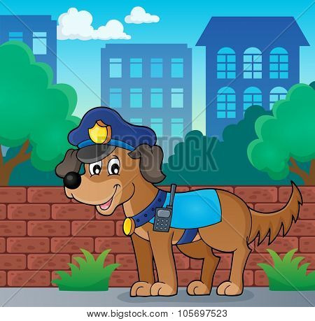 Police dog theme image 3 - eps10 vector illustration.