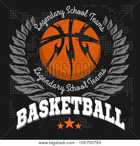 Basketball emblem for T-shirts, Posters, Banners, Prints