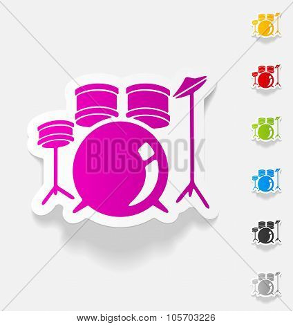 realistic design element. drum set