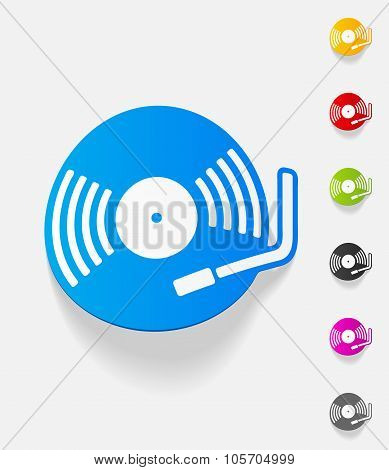 realistic design element. turntable
