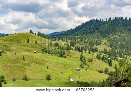 Beautiful mountain landscape in Romania at Vatra Dornei