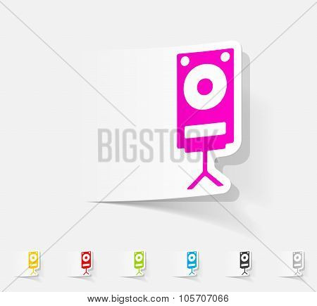 realistic design element. large audio speaker