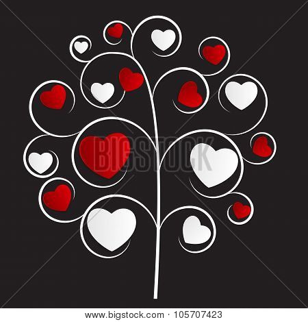 Beautuful Heart Tree Vector Illustration