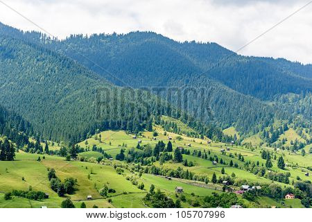 Beautiful mountain landscape in Romania at Vatra Dornei