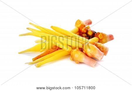 Whole Rhizome, Finger Root On White Background