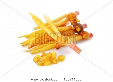 Whole Rhizome, Finger Root On White Background