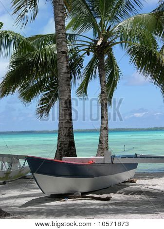 tropische Insel longboat