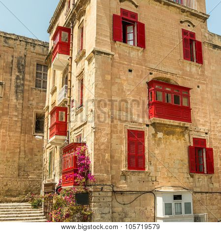Streetview of the capital of Malta,  Valletta