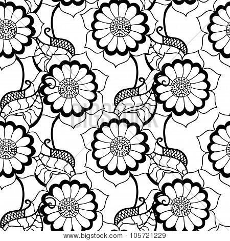 Monochrome Floral Pattern.