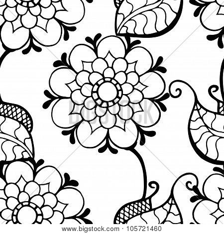 Monochrome Floral Pattern.