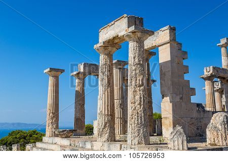 Aphaia Temple On Aegina Island, Greece