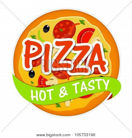 Pizza Icon Menu Template Vector Illustration