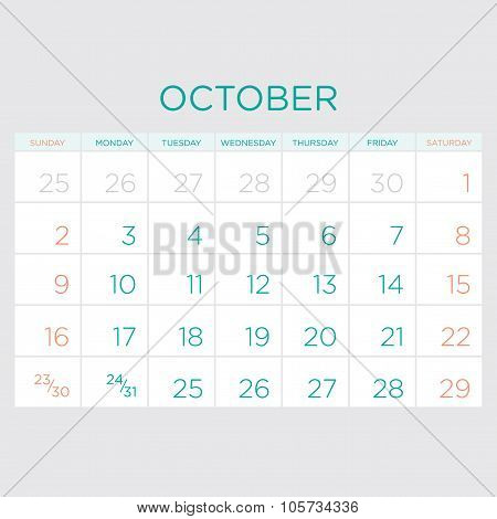 Calendar Vector Template 2016