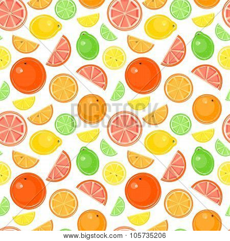 seamless pattern with lemon orange lime grapefruit