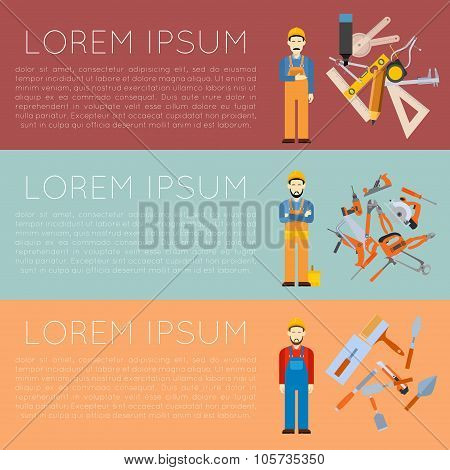 Banner of tools for repair and home improvement