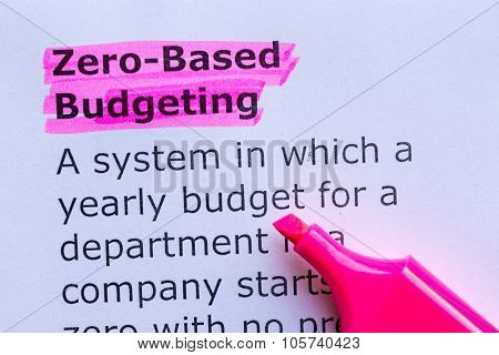 Zero Based Budgeting