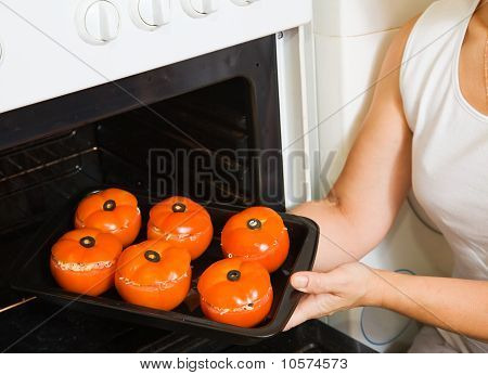 Putten Farci Tomaten in Ofen kochen