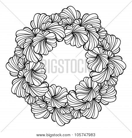 Vector round floral frame