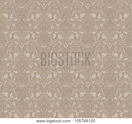 Stylish abstract beige floral vintage seamless pattern